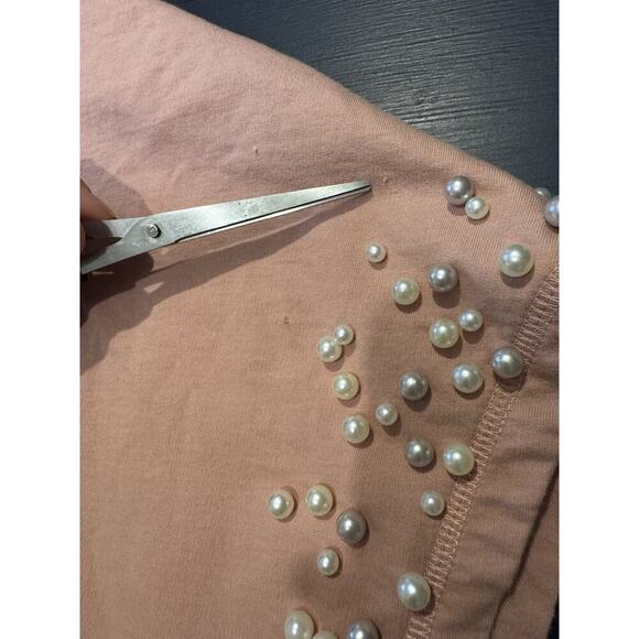 Anthropologie Mustard Seed Two Piece Set Pearl Beading S Crop Top / M Shorts - Picture 16 of 16